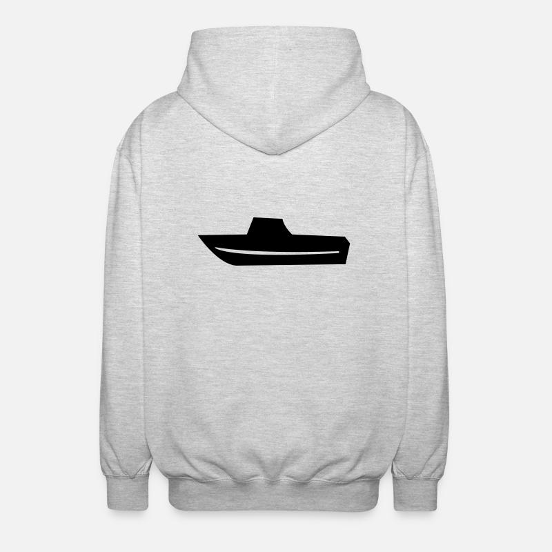Motorboot Fischerboot Boot Kapitän - Unisex Kapuzenjacke - Hellgrau meliert