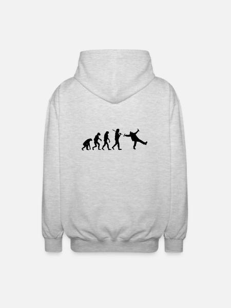 Evolution : Drunk - Unisex Kapuzenjacke - Hellgrau meliert