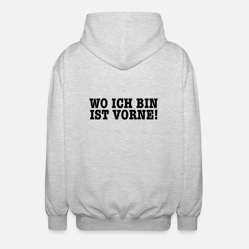 where I is the front! - Unisex Hooded Jacket - light heather grey