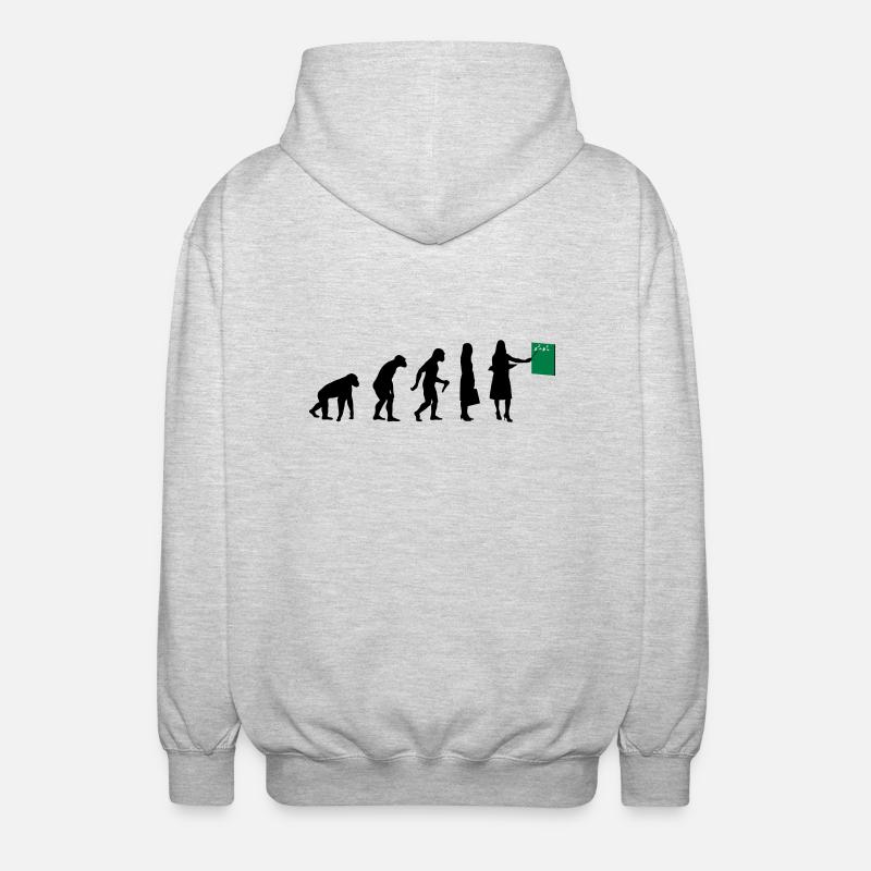 Lehrer Evolution - Unisex Kapuzenjacke - Hellgrau meliert