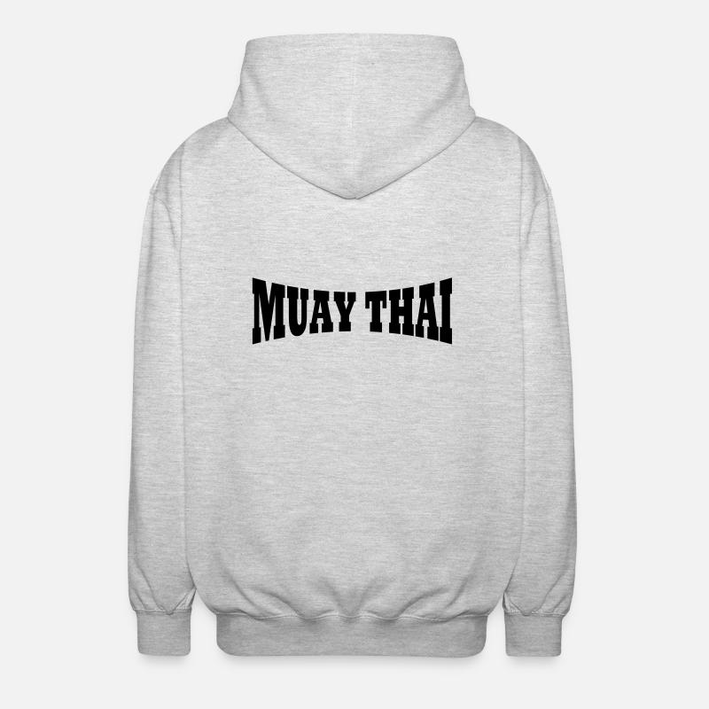 Lettrage Muay Thai - Veste à capuche unisexe - gris clair chiné