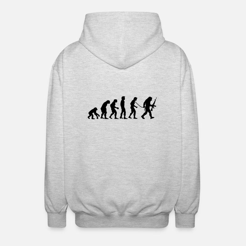 Affen_(R)evolution - Unisex Kapuzenjacke - Hellgrau meliert