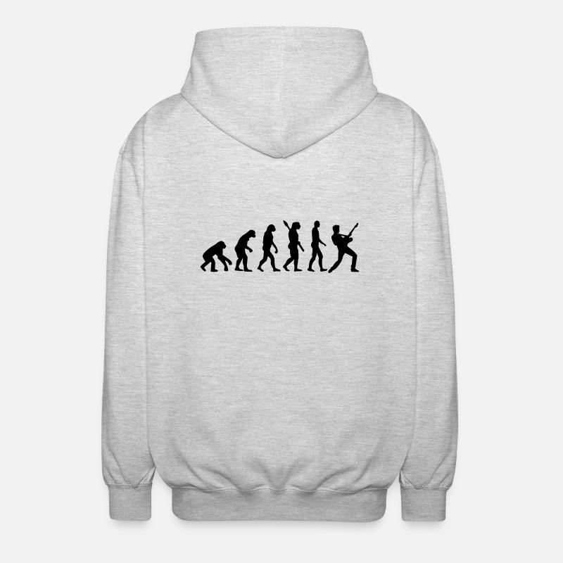 Evolution Rock musician - Unisex Hooded Jacket - light heather grey