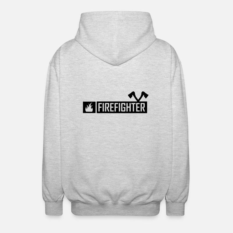 feuerwehr,feuerwehrmann,firefighter,feier,wehr - Unisex Kapuzenjacke - Hellgrau meliert
