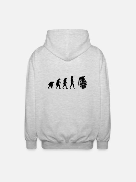 granate evolution frauen - Unisex Kapuzenjacke - Hellgrau meliert