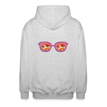 lunettes de soleil - Veste à capuche unisexe - gris clair chiné - Dos - AI Model Male 185 light (185cm)