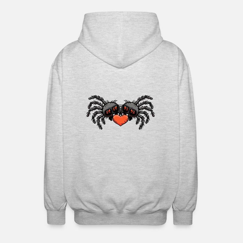 Tarantula Spinne Paar Herz - Unisex Kapuzenjacke - Hellgrau meliert