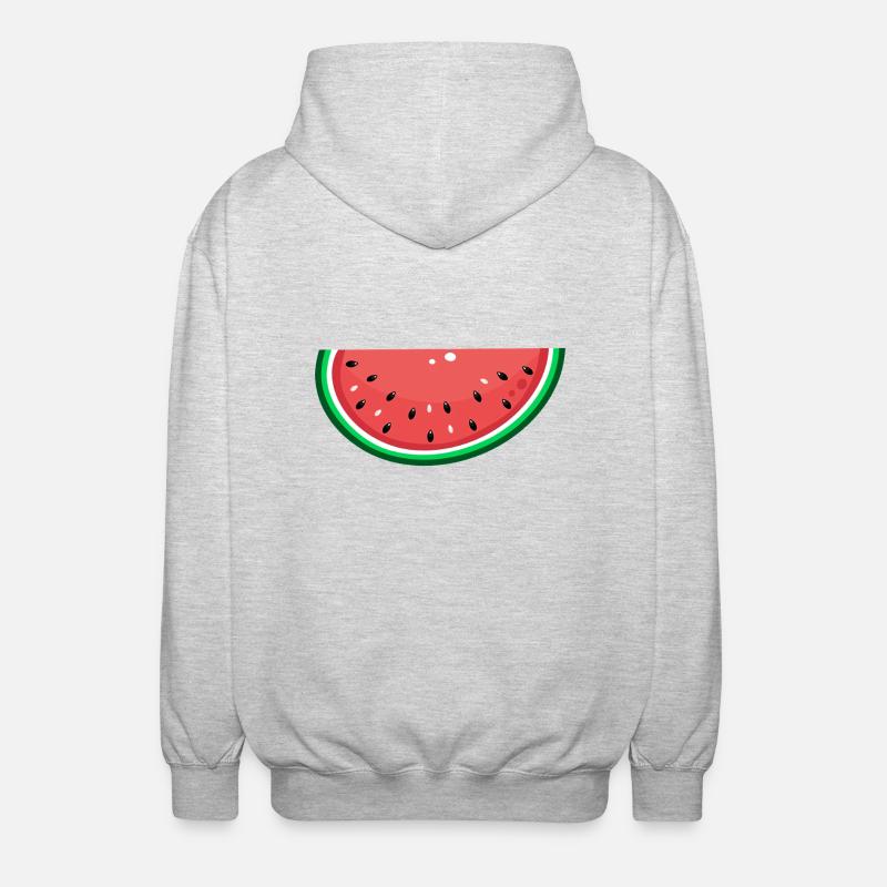 Tranche de design de pastèque - Veste à capuche unisexe - gris clair chiné