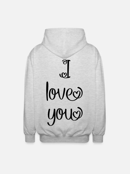 Je t'aime - Veste à capuche unisexe - gris clair chiné
