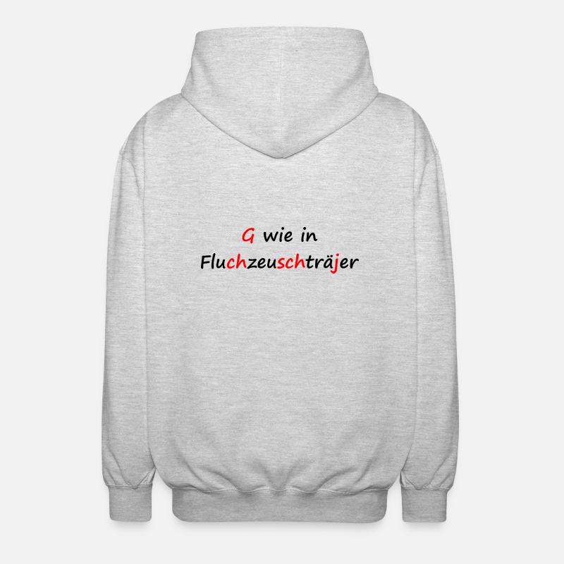 Fluchzeuschträjer Spruch / Dialekt / Kölsch - Unisex Kapuzenjacke - Hellgrau meliert