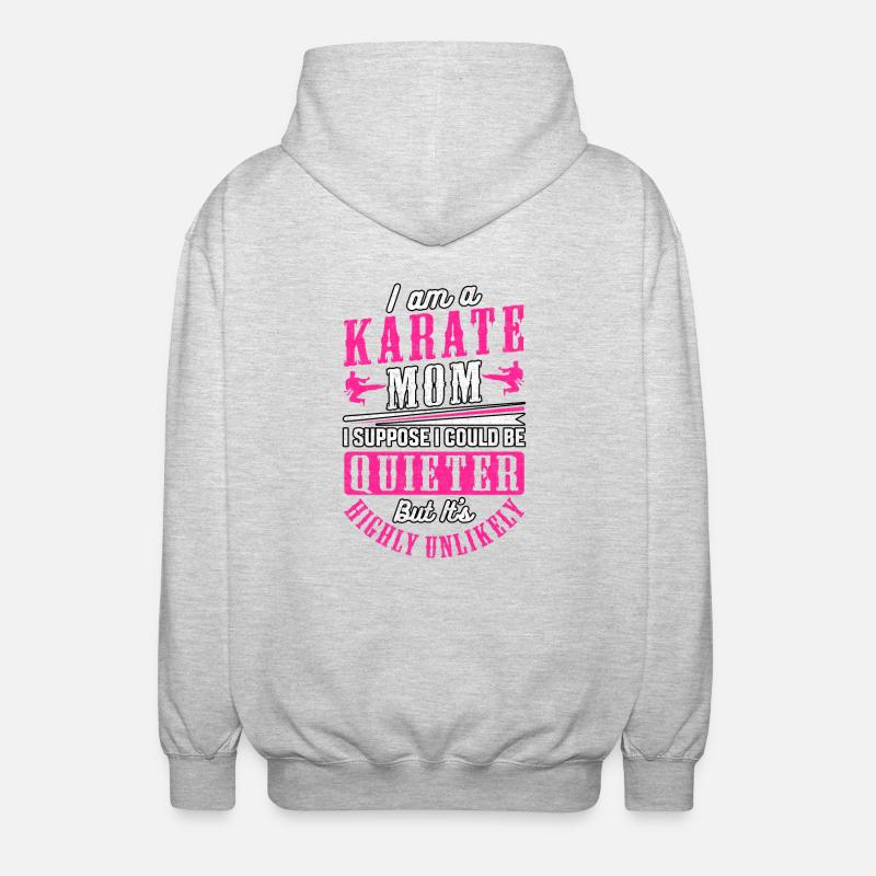 Karate Mama - Unisex Kapuzenjacke - Hellgrau meliert