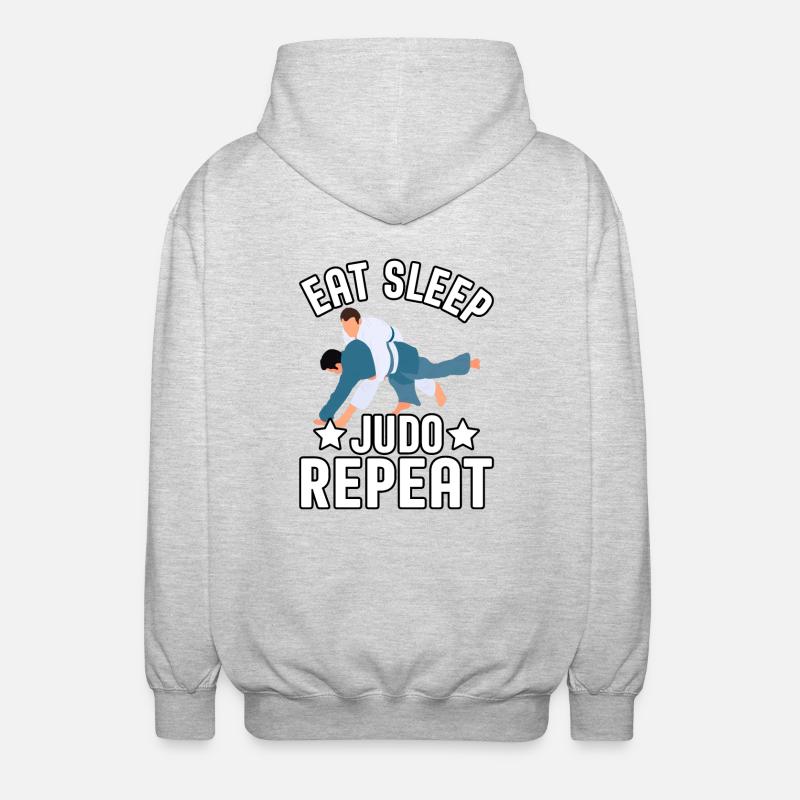 Manger Dormir Judo Répéter - Veste à capuche unisexe - gris clair chiné