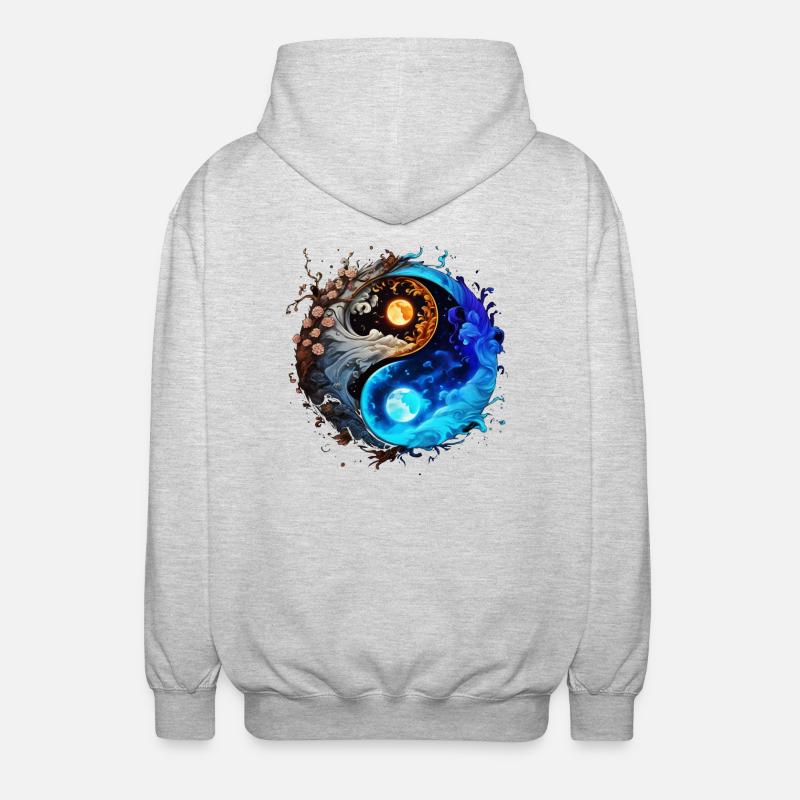 Yin Yang - Unisex Kapuzenjacke - Hellgrau meliert