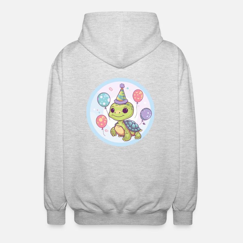Tortue Anniversaire Bébé - Veste à capuche unisexe - gris clair chiné