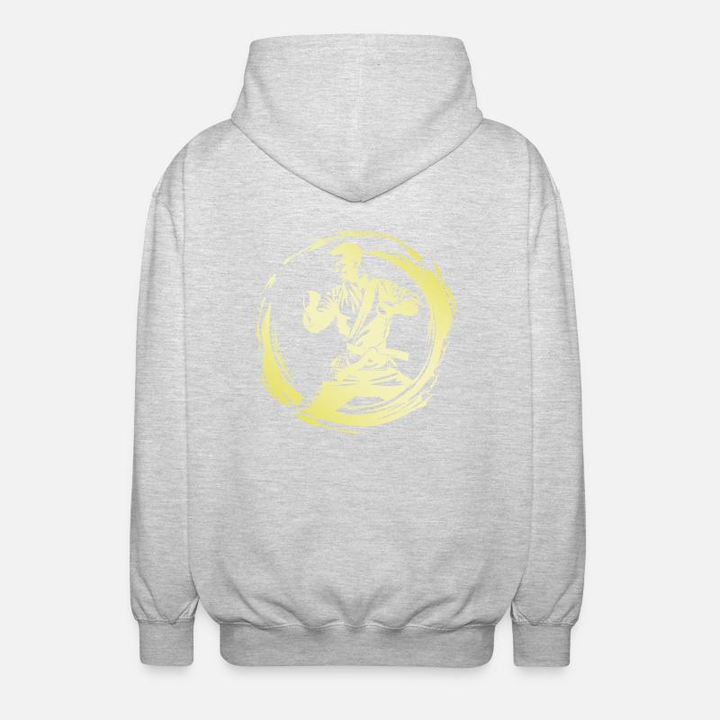 Karate Mann - Unisex Kapuzenjacke - Hellgrau meliert