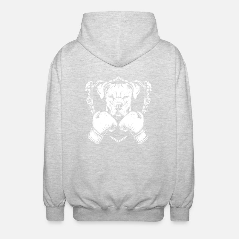 Chien Boxer Combattant - Veste à capuche unisexe - gris clair chiné