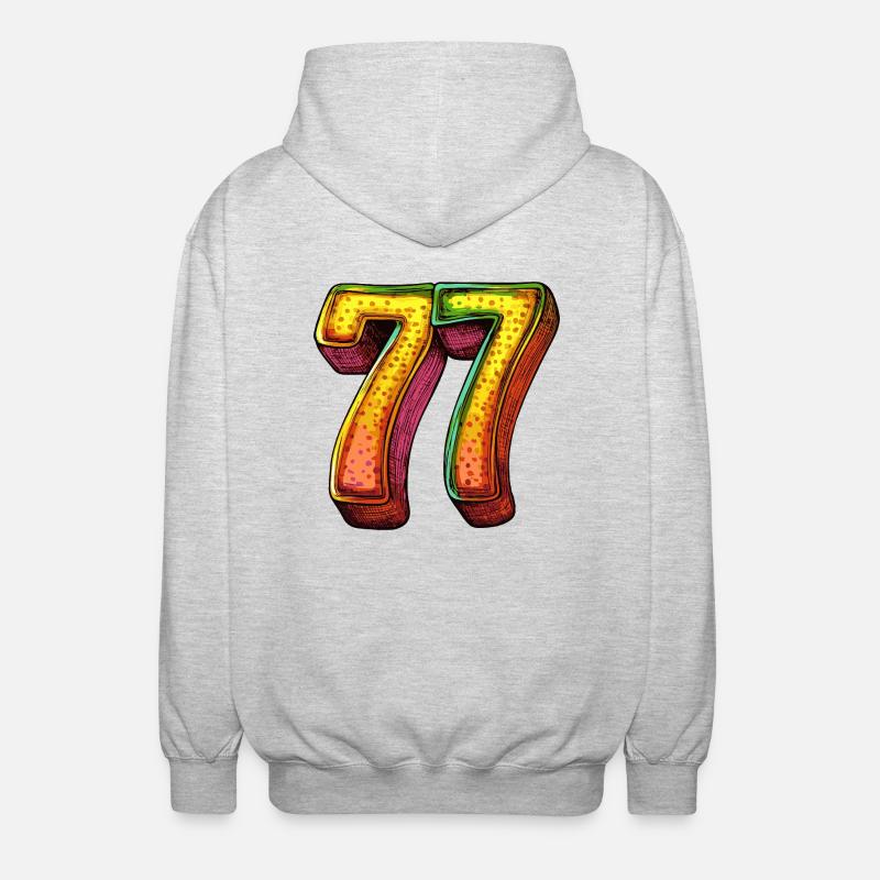 77 Symbole numérique - Veste à capuche unisexe - gris clair chiné