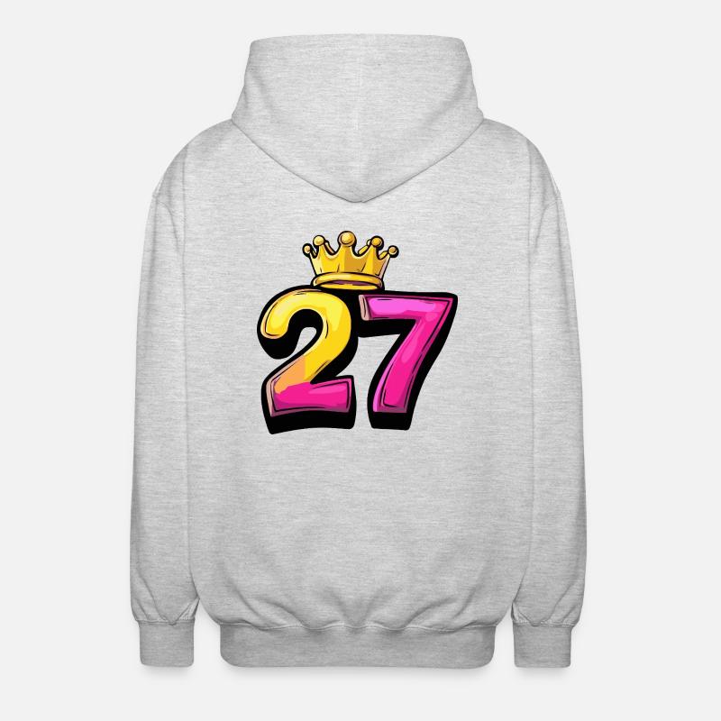 27 Nombre Couronne - Veste à capuche unisexe - gris clair chiné