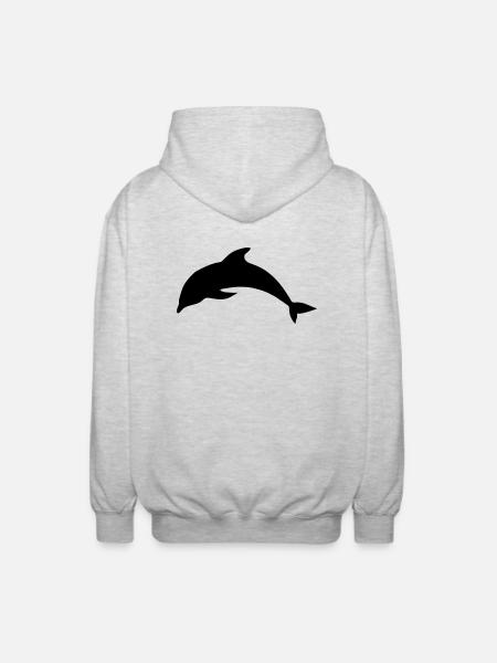 Delfin - Unisex Kapuzenjacke - Hellgrau meliert