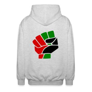 Palestina - Unisex Kapuzenjacke - Hellgrau meliert - Hinten - AI Model Male 185 light (185cm)