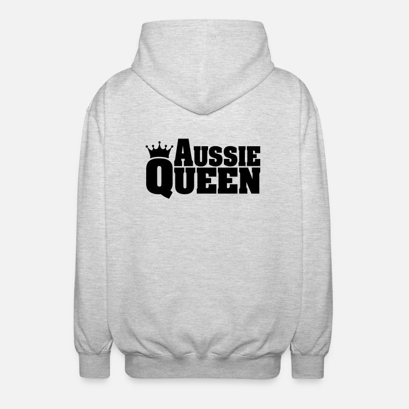 AUSSIE QUEEN Australian Shepherd - Unisex Kapuzenjacke - Hellgrau meliert