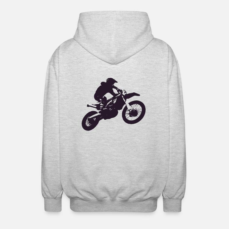 Motorcross - Unisex Kapuzenjacke - Hellgrau meliert