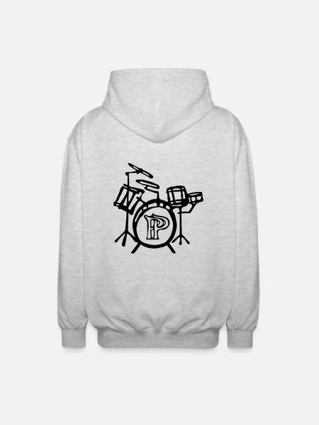 Schlagzeug - Unisex Kapuzenjacke - Hellgrau meliert