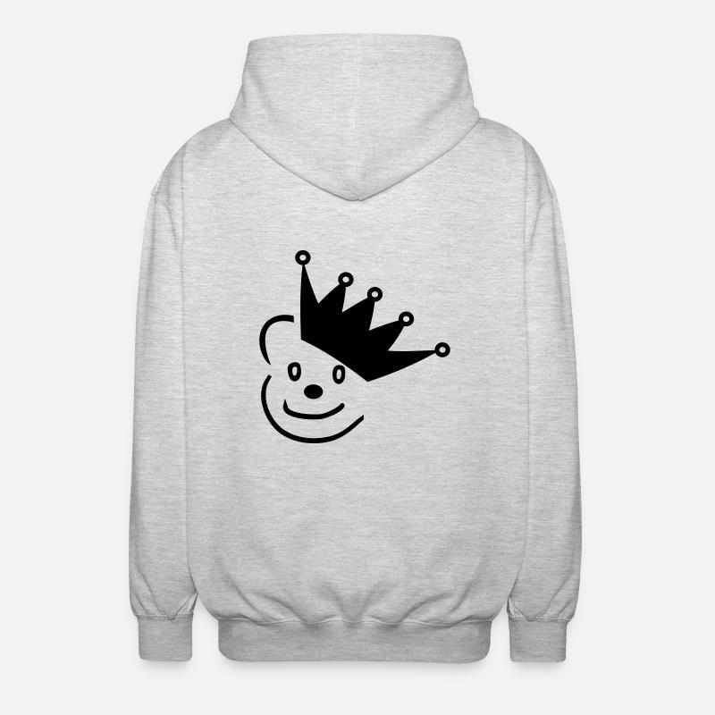 Bear avec la Couronne - Veste à capuche unisexe - gris clair chiné