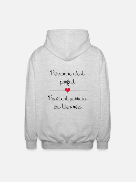 parrain - Veste à capuche unisexe - gris clair chiné