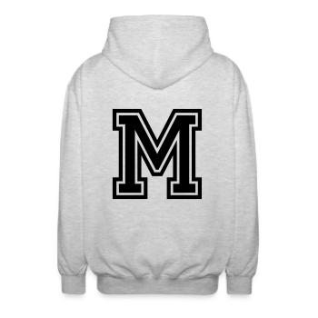 M - Unisex Kapuzenjacke - Hellgrau meliert - Hinten - AI Model Male 185 light (185cm)
