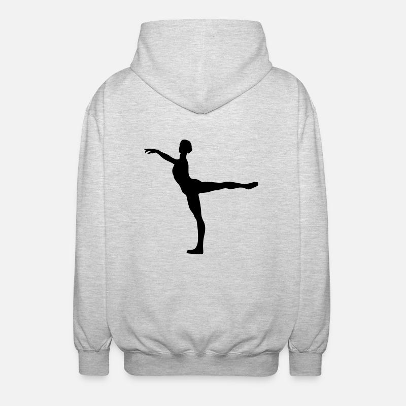 Vector Ballet dancer Silhouette - Unisex Hooded Jacket - light heather grey