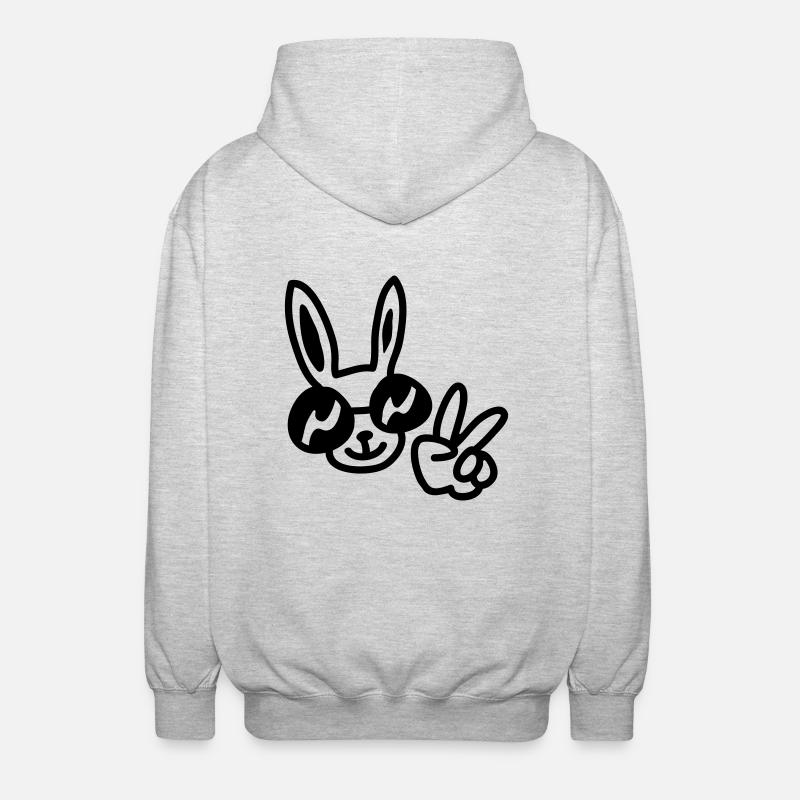 Cool Rabbit - line - Unisex Hooded Jacket - light heather grey