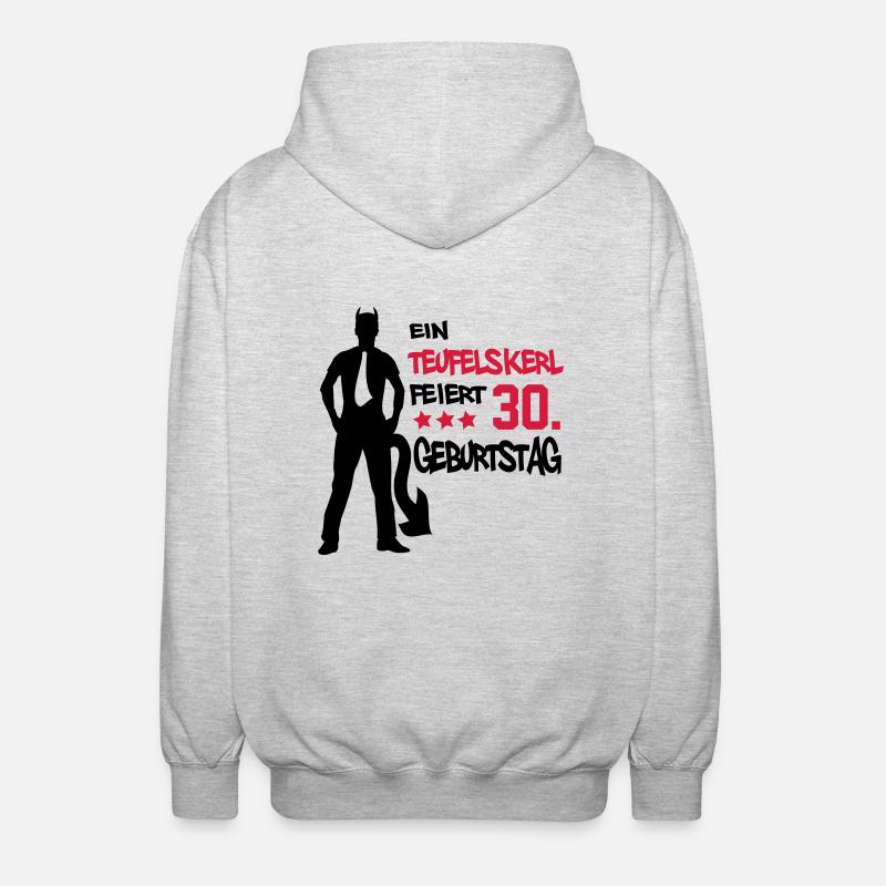 teufelskerl_30 - Unisex Kapuzenjacke - Hellgrau meliert