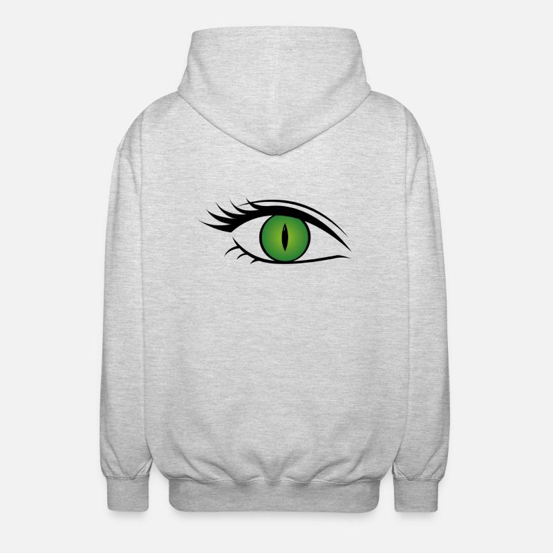 Oeil de Chat Vert - Veste à capuche unisexe - gris clair chiné