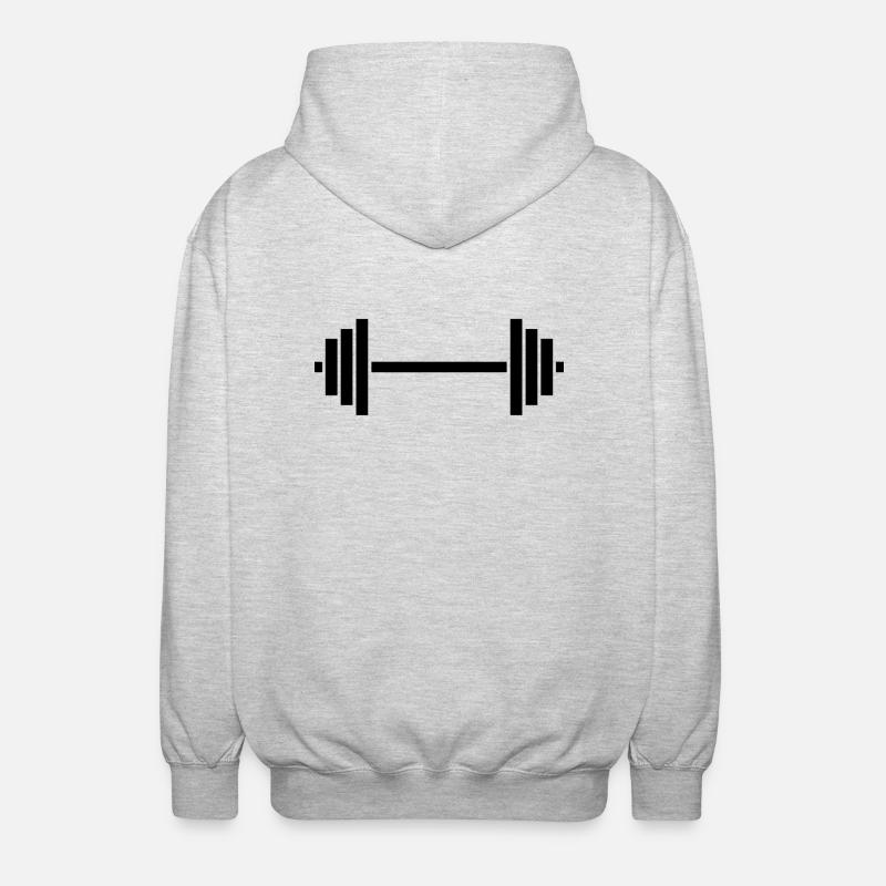 Dumbbell Barbell Dumbbell - Unisex Hooded Jacket - light heather grey
