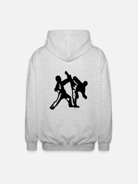 taekwondo martial arts -1 - Unisex Hooded Jacket - light heather grey