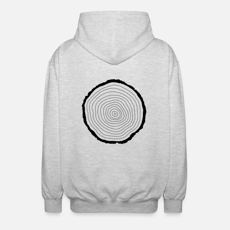 Jahresringe Baum 2-farbig - Unisex Kapuzenjacke - Hellgrau meliert