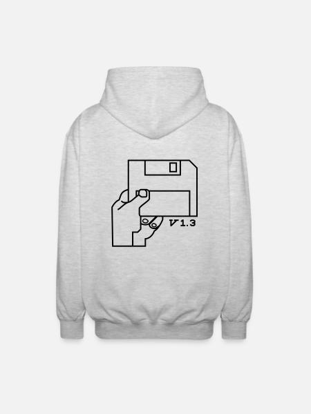 Amiga Workbench Disk - Unisex Kapuzenjacke - Hellgrau meliert