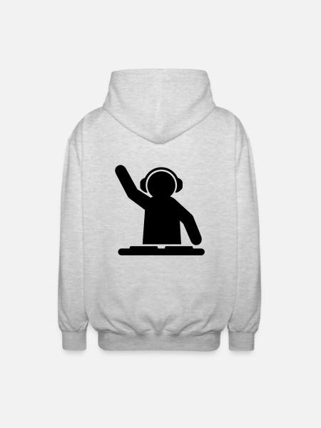 dj_vinyle___f1 - Veste à capuche unisexe - gris clair chiné