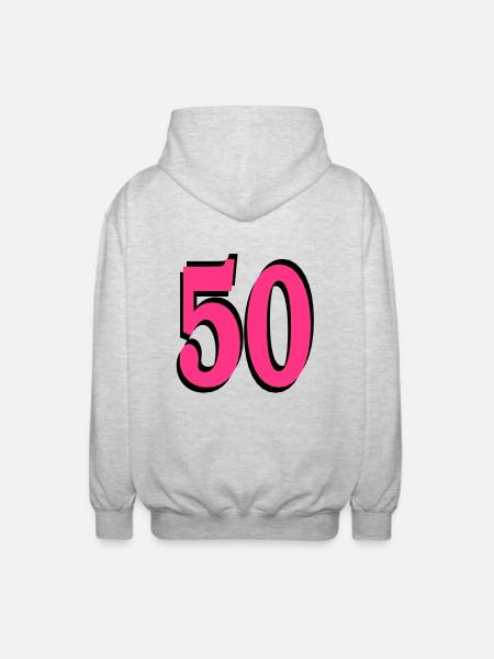 50th Birthday - Unisex Hooded Jacket - light heather grey