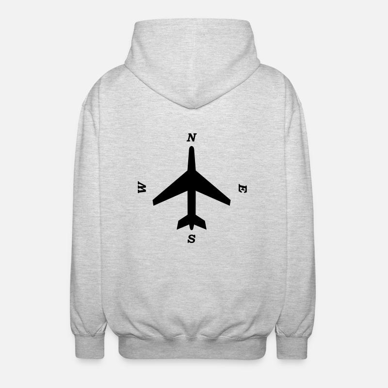 Kompass_Luftfahrt_b1 - Unisex Kapuzenjacke - Hellgrau meliert
