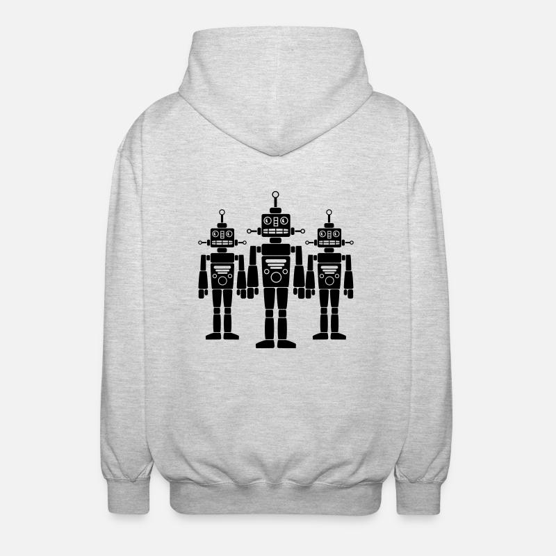Cool Robots Team - Unisex Hooded Jacket - light heather grey