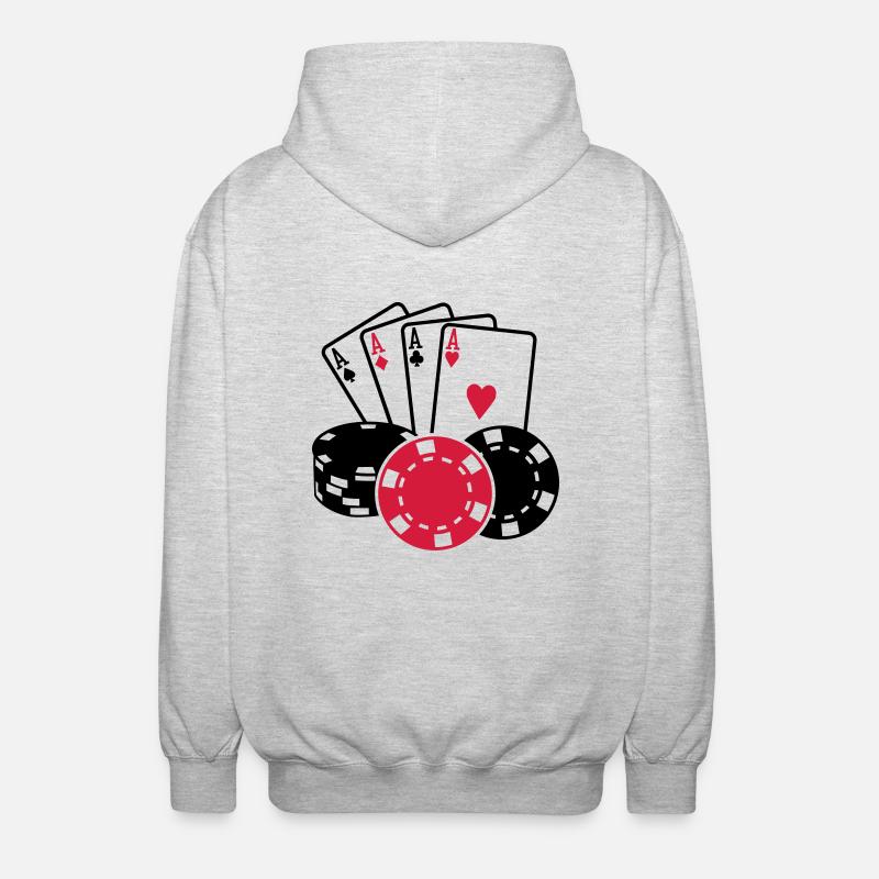 Poker - Unisex Kapuzenjacke - Hellgrau meliert