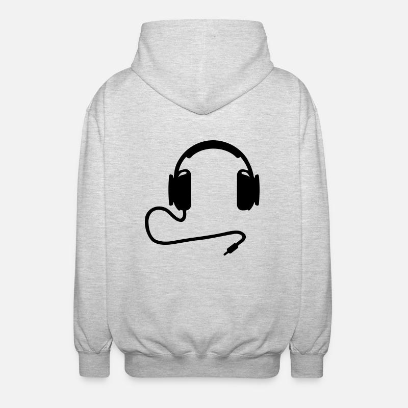 Kopfhörer - Unisex Kapuzenjacke - Hellgrau meliert