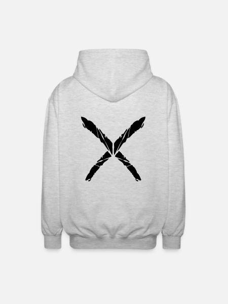 Letter X Cross - Unisex Hooded Jacket - light heather grey