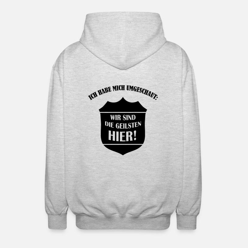 (wir_sind_die_geilsten_hier_01) - Unisex Kapuzenjacke - Hellgrau meliert