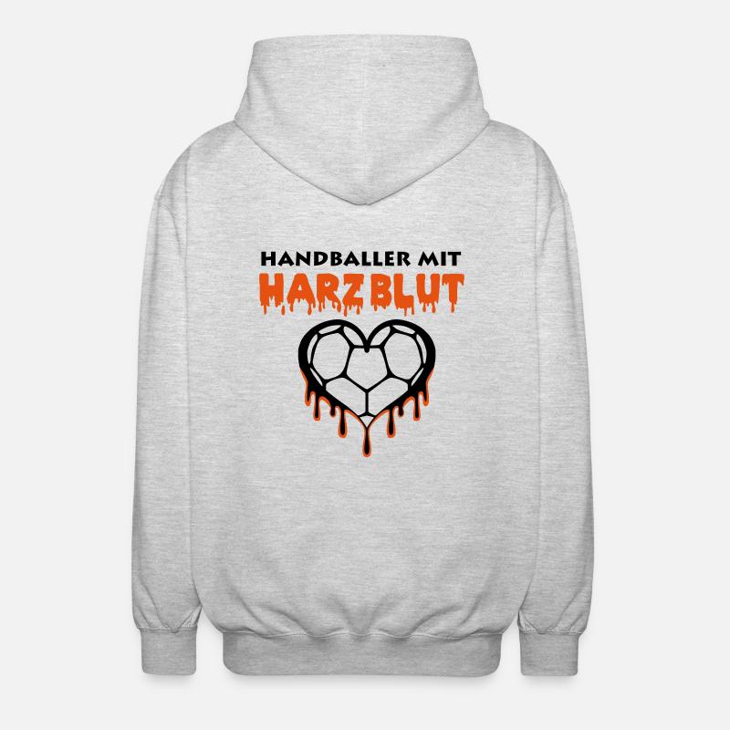 Handball Harzblut 2 - Unisex Kapuzenjacke - Hellgrau meliert