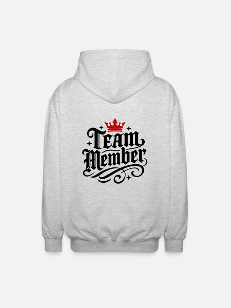 Team Mitglied Krone - Unisex Kapuzenjacke - Hellgrau meliert