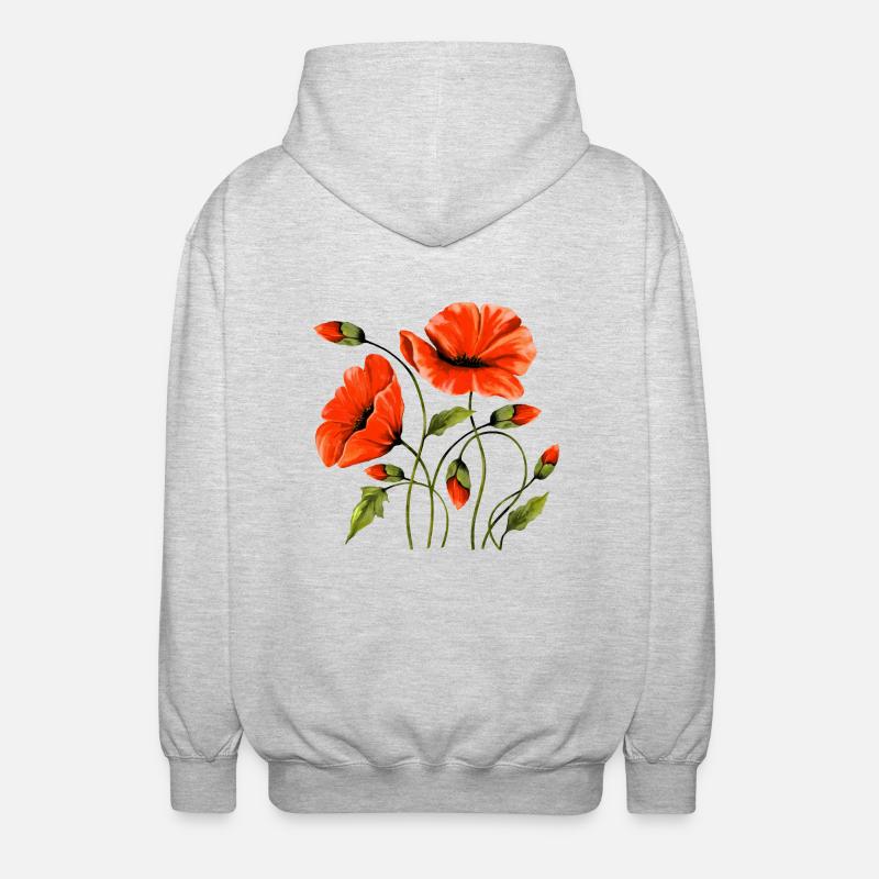 Fleur - Veste à capuche unisexe - gris clair chiné