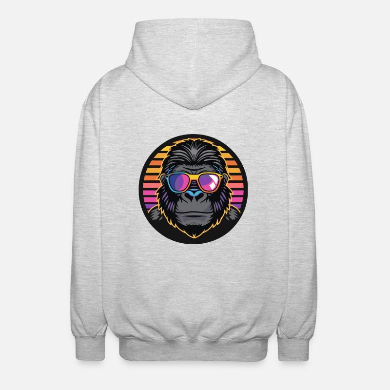 Gorille Bande Dessinée Cool - Veste à capuche unisexe - gris clair chiné